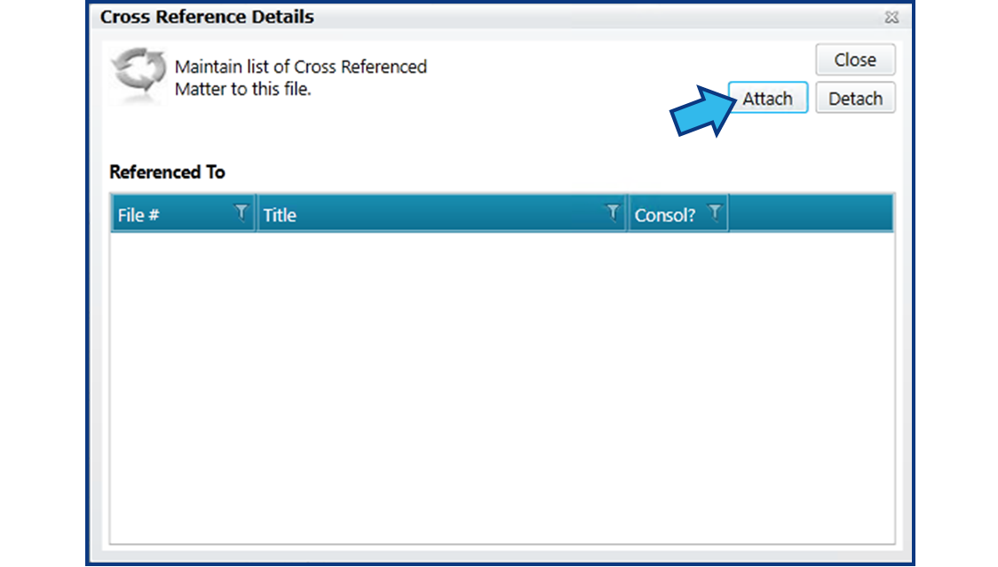 Cross Reference a Matter Help Center